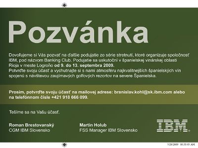 IBM pozvánka